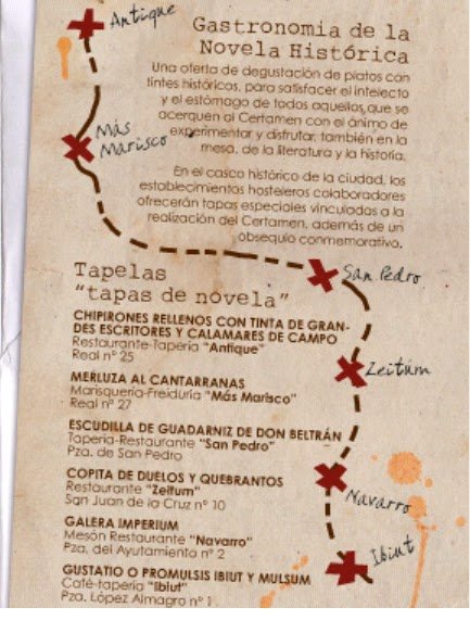 El Certamen Internacional de Novela Histórica  y su gastronomía.