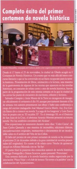 Úbeda-Baeza Actualidad:Noticia Certamen Internacional de Novela Histórica 
