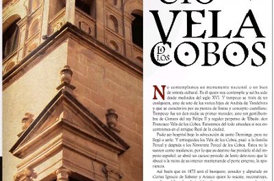 Reportaje revista Úbeda-Baeza Actualidad sobre el Palacio Vela de los Cobos