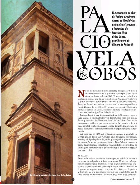 Reportaje revista Úbeda-Baeza Actualidad sobre el Palacio Vela de los Cobos