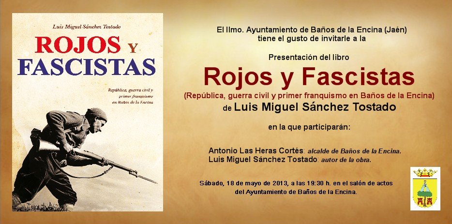 Nuevo libro de Sanchez Tostado:Rojos y Fascistas