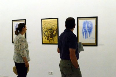 Noticia IDEAL:Exposición de Tornero con dibujos de monumentos y detalles