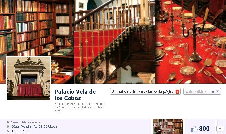 800 seguidores en la Fanpage del Palacio Vela de los Cobos