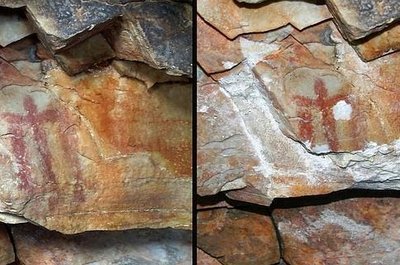 Noticia IDEAL:Destrozan una pintura rupestre patrimonio de la humanidad de Los Escolares de Santa Elena (Jaén)