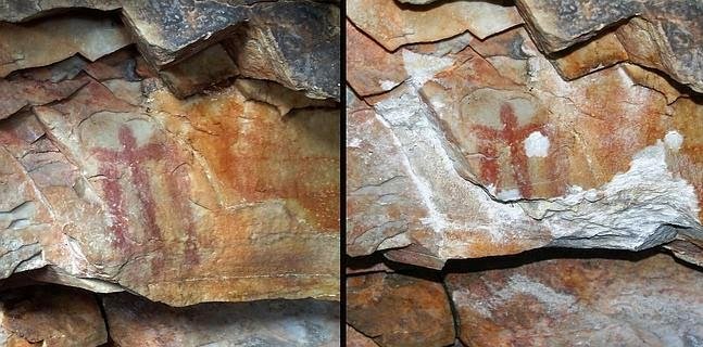Noticia IDEAL:Destrozan una pintura rupestre patrimonio de la humanidad de Los Escolares de Santa Elena (Jaén)