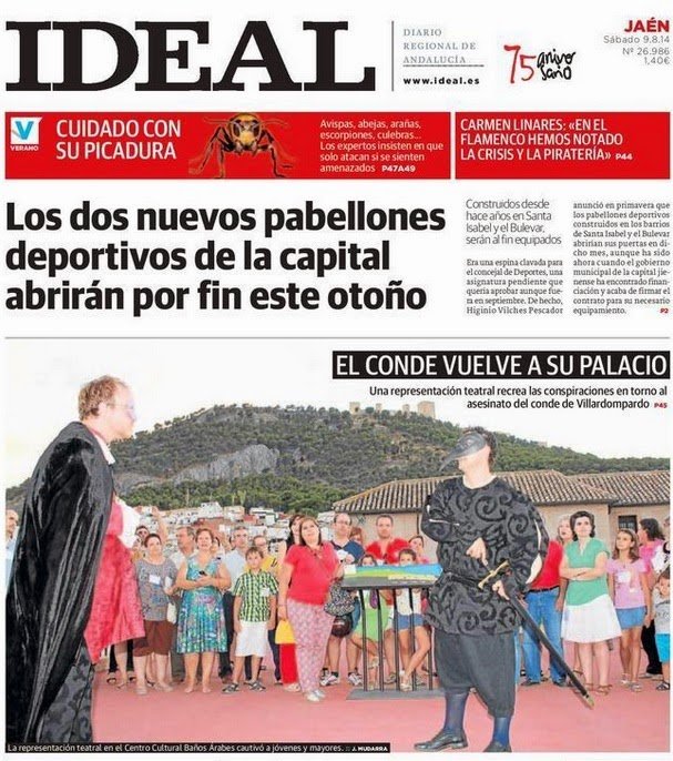 Nuestra visita teatralizada a Jaén es portada del periódico IDEAL