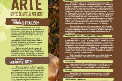Publicadas las bases de 2016 para participar en el proyecto “Abierto por Arte” en la Huerta de los Frailes