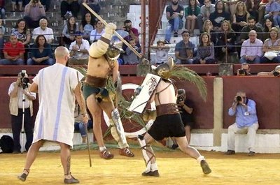 Lucha de gladiadores en la plaza de toros de Úbeda