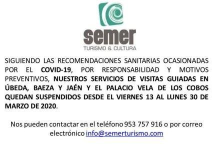 Suspensión de visitas guiadas en Úbeda, Baeza y Jaén por emergencia sanitaria