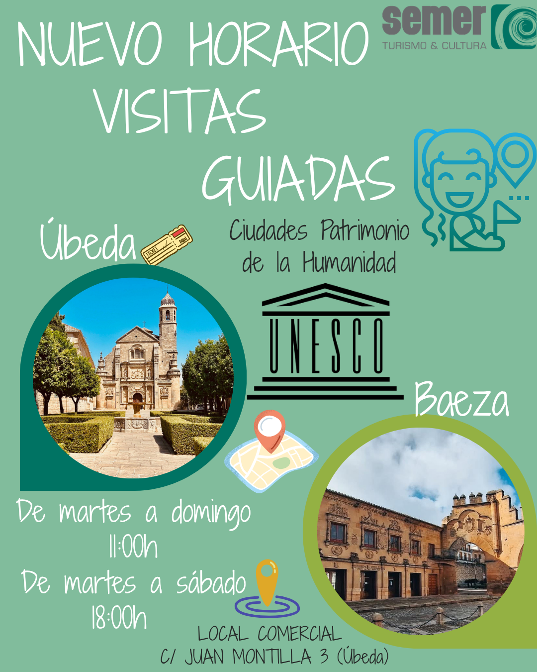 NUEVO HORARIO VISITA ÚBEDA Y BAEZA 